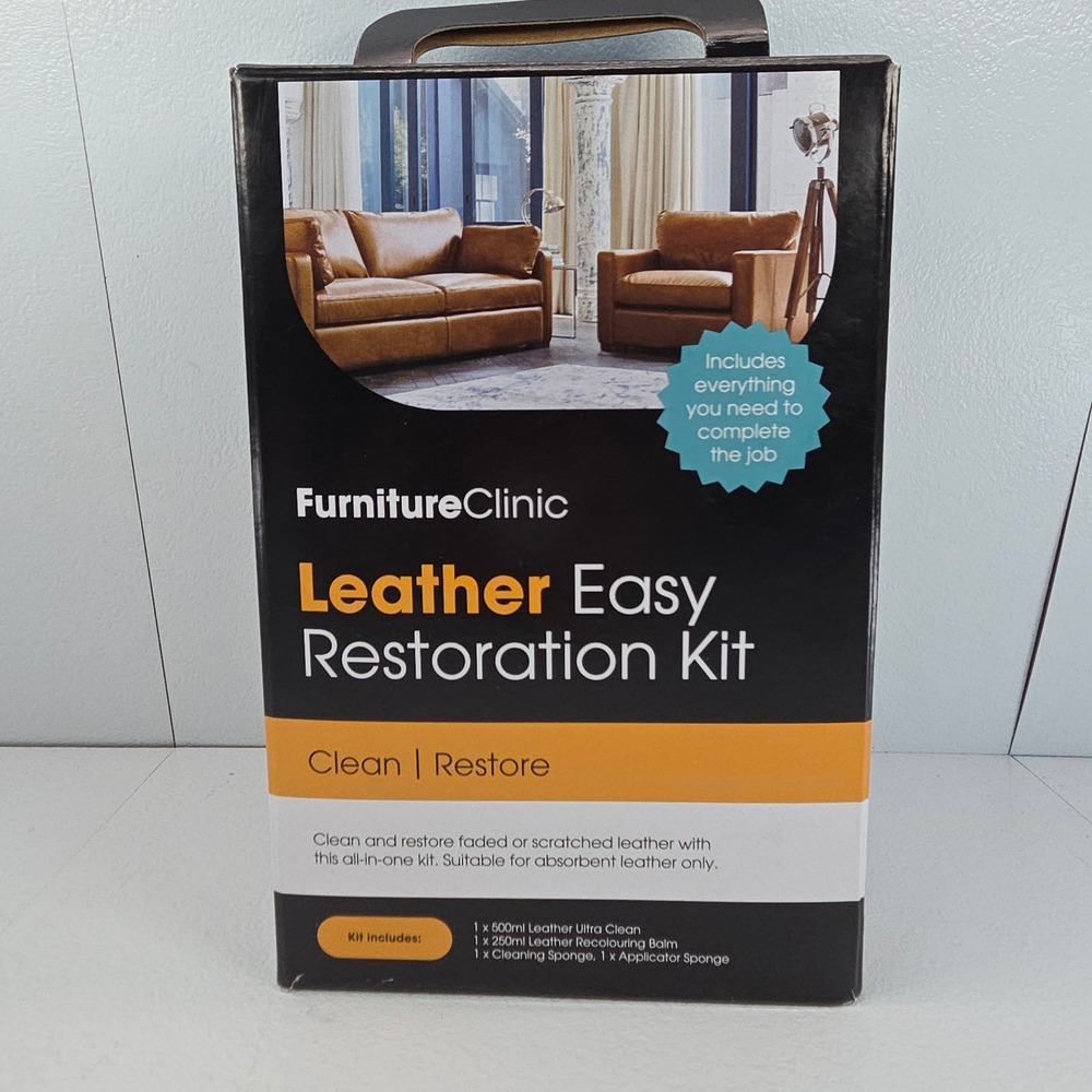 Furniture Clinic Leather Easy Restoration Kit Light Grey‎ Clean Restore
